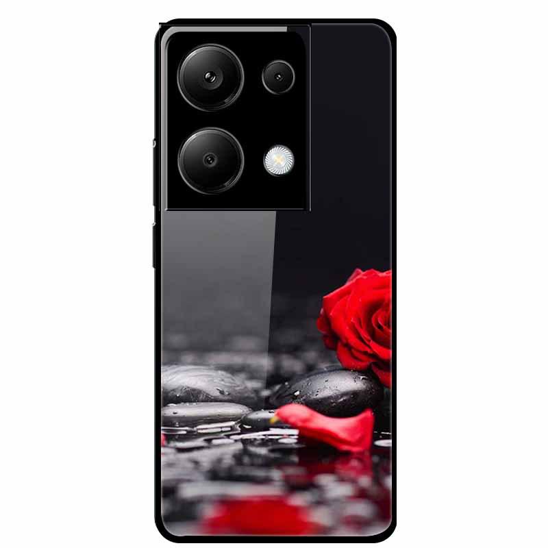 Чехол для Redmi NOTE 13 PRO 4G с закаленным стеклом и эстетичной цветной покраской