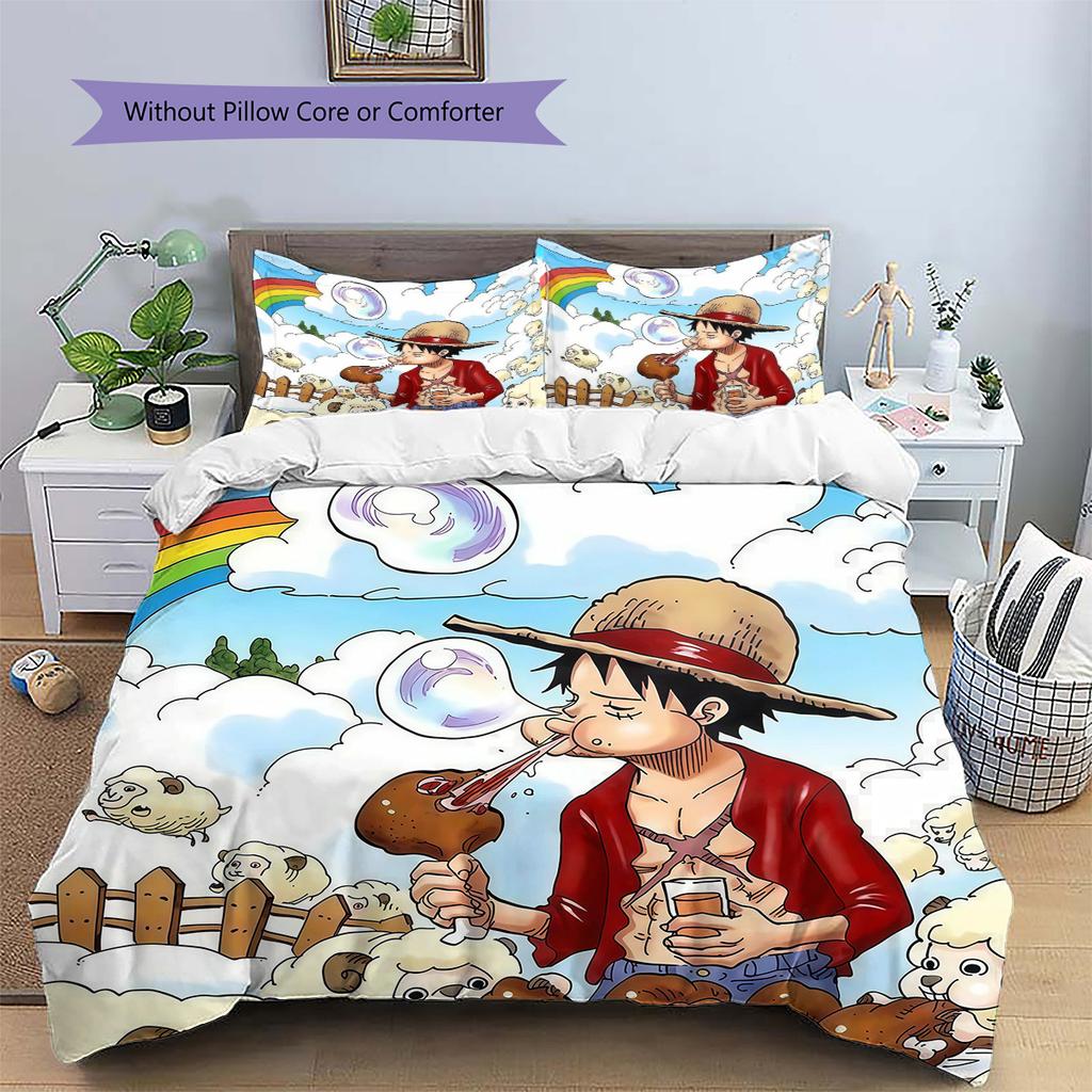 One Piece Pattern Bedding Quilt Set Home Decoration Gift (1 * duvet cover + 2 * pillowcase without core)
