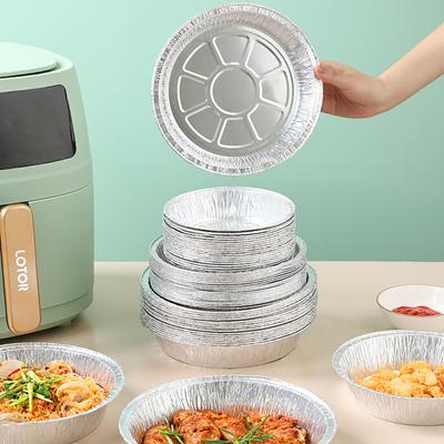 10 шт. миска из фольги маслостойкая термостойкая антипригарная штабелируемая перерабатываемая для хранения круглая сковорода из алюминиевой фольги для приготовления еды для барбекю