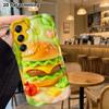 Phone case: 2D flat, suitable for Samsung Galaxy A34 A35 M05 M06 S20 S22 S21 FE Plus 5G protective case, clay hamburger, perfect Christmas and Hallowe