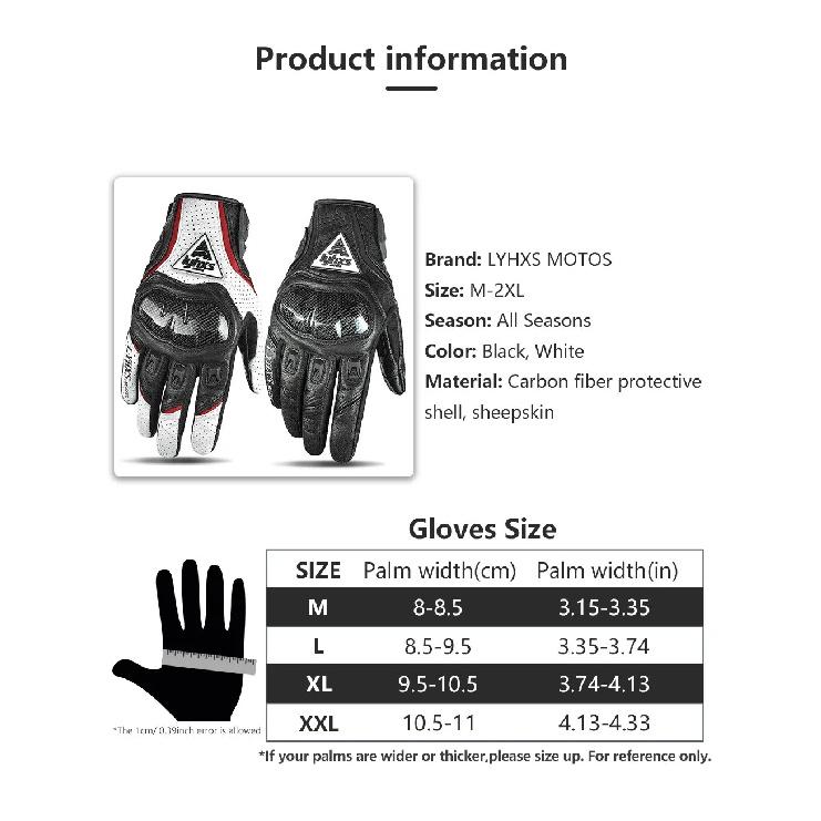 Motorcycle Racing Gloves Equipment Leather Carbon Protection Moto Cross Dirtbiker Riding Motocross Motorcyclist Cycling Glove