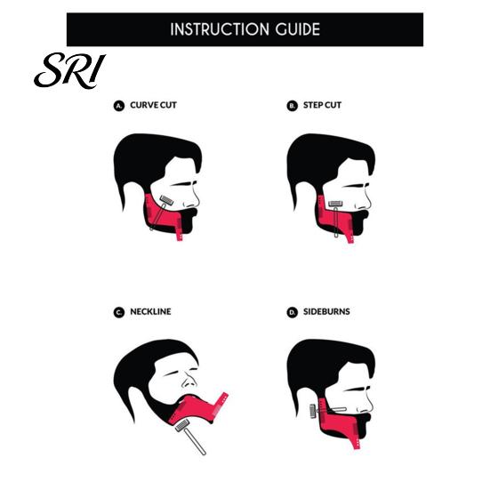 Gentle Teeth Beard Comb Men Shaper Tool Lineup Guide Professional Facial Hair Goatee Whisker Styling Trimming Edging Shaping Template Stencil Barber
