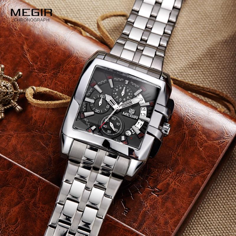 Megir New Business Men's Quartz Watches Fashion Brand Chronograph Wristwatch for Man Hour for Male with Calendar