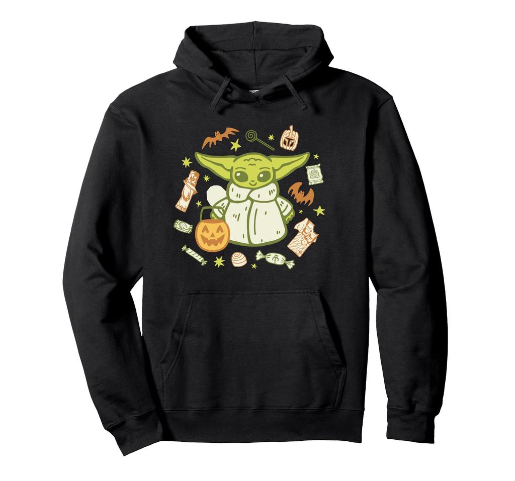 Star Wars The Mandalorian Grogu Halloween Cute Treat & Bat Hoodie