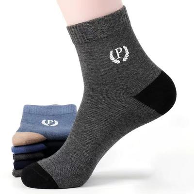 1/5/10 пар мужских влагопоглощающих и дезодорирующих спортивных носков средней длины, повседневные хлопковые носки