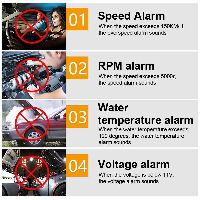 Скорость автомобиля Hud спидометр Head Up Display Температура воды Напряжение питания Проектор лобового стекла для грузовых автомобилей Obd2 Ii
