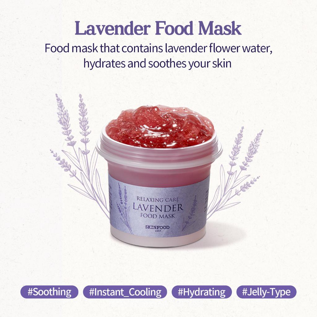Skinfood Lavender Food Mask (Hydrate and Soothe), 120 G / 4.23 Oz. AUTHENTIC STORE