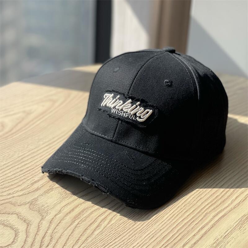 New Embroidery Thinking Spring and summer hard-top baseball hats for women in Korean style, which highlight the face and feature a small duckbill