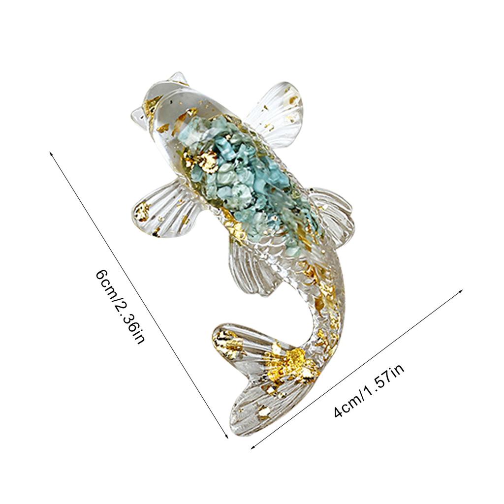 Natural Crystal Gravel Fish Shape Ornaments Decorative Animal Mini Figurines Desktop Statue for Home Office Decorations