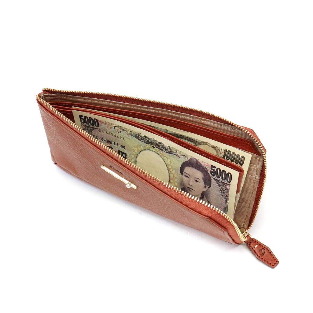 Длинный кошелек с застежкой-молнией для монет Натуральная кожа Perla Pink [Dakota] Г-образный женский DA-30055-32