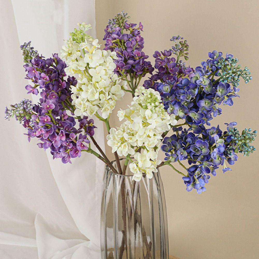 Luxury Artificial Lilac Flower Real Touch Fake Flower  Wedding Birthday Party