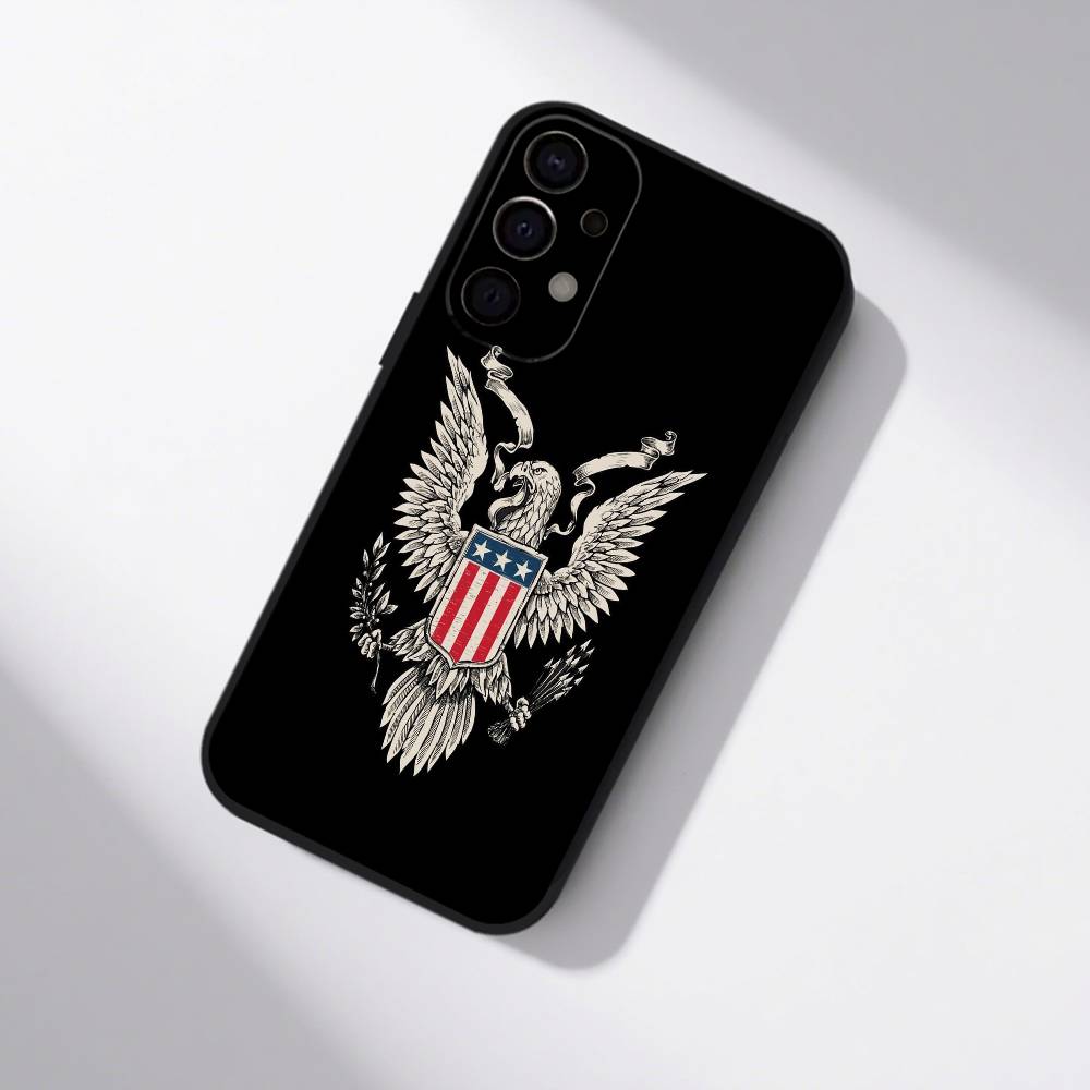 Флаг США Американский чехол для телефона для Samsung S25,S24,S21,S22,S23,S30,Ultra,S20,Plus,Fe,Lite,5G Черный чехол
