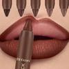 Matte Chocolate Brown Lipstick Crayon Non-stick Cup Lip Liner Pencil Soft Mist Waterproof Creamy Pigmented Lip Outline Contour