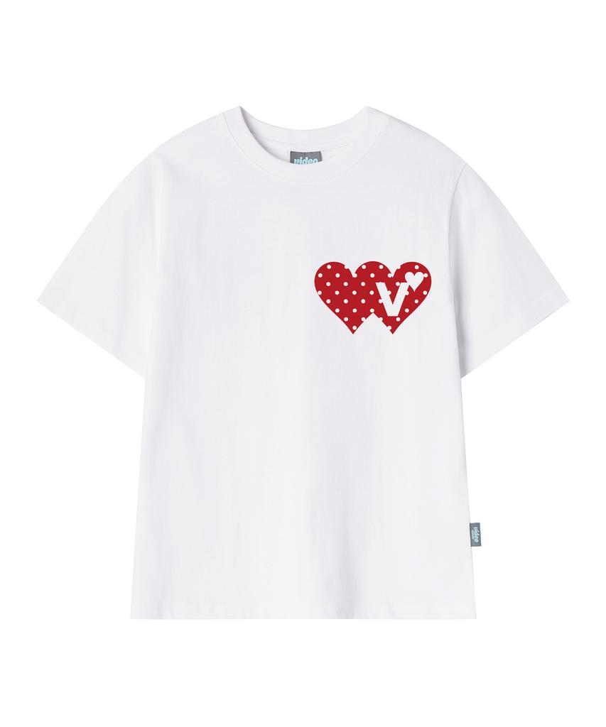 VIDEO JOCKEY Double Heart T-Shirt [White]