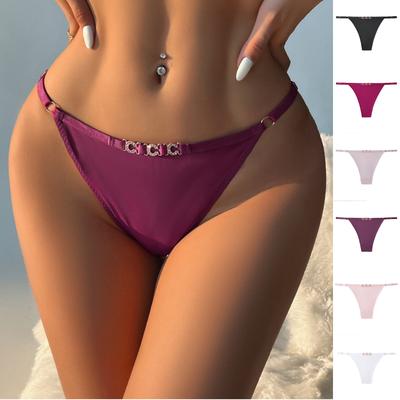 Женское нижнее белье с низкой посадкой, с сексуальными тонкими бретельками и надписью, сексуальное нижнее белье