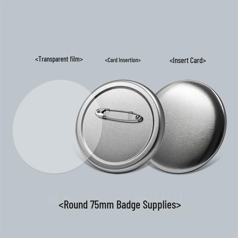 75mm 2D Metal Tin Pin-back Badge Base (Blank) - Japanese Design