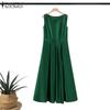 ZANZEA Women Casual V-Neck Loose Summer Sleeveless Dress