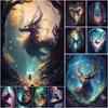 Глубокий лесной зверь Личность DIY Полная дрель Алмазная декоративная картина