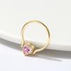 Ювелирные изделия Кольцо из серебра 925 пробы Кольцо с розовым персиковым сердечком, позолоченное