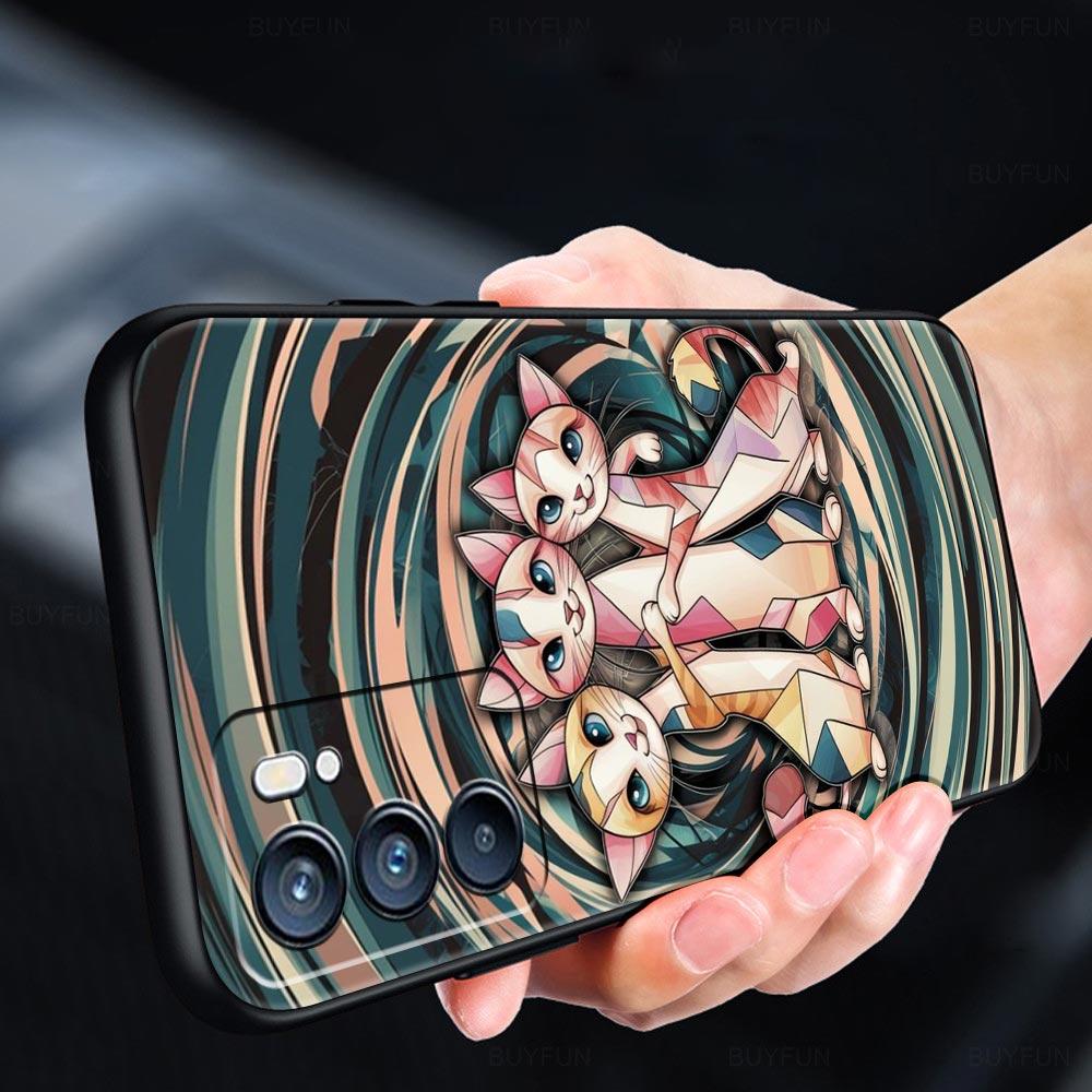 Чехол для телефона с ярким дизайном кошки для Oppo A17 A31 A54 A57 A78 A79 A98 Find X5 X6 Reno 6 7 8 10 11 12 13 F Pro 5G Мягкий ТПУ Чехол