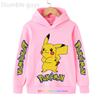 Autumn Warm Pikachu Casual Sportswear Hoodie with Anime Print for Kids Boys and Girls