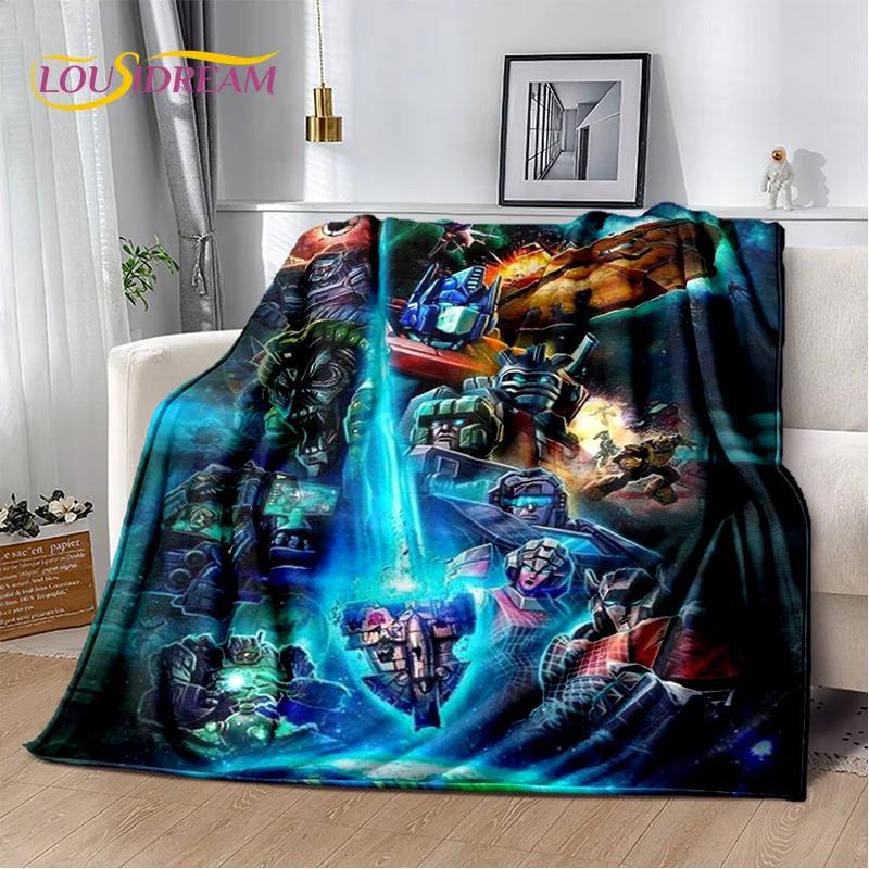 HD Cartoon T-Transformers Autobots 3D Soft Blankets,Keep Warm Throw Blanket for Picnic Beds Sofa Home Bedroom Gifts Kids Hiking