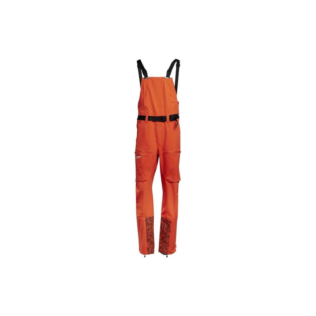 Adidas Letter Logo Embroidered Suspender Ski Pants Men Pants Orange HC7734