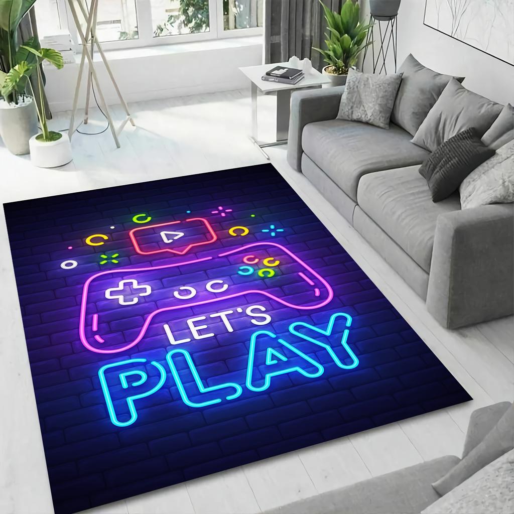 Gamer Rug for Boys Room Non-Slip 3D Cool Printed Gaming Rug for Boys Room, Game Room, Living Room, Bedroom Area Rug Home Decor