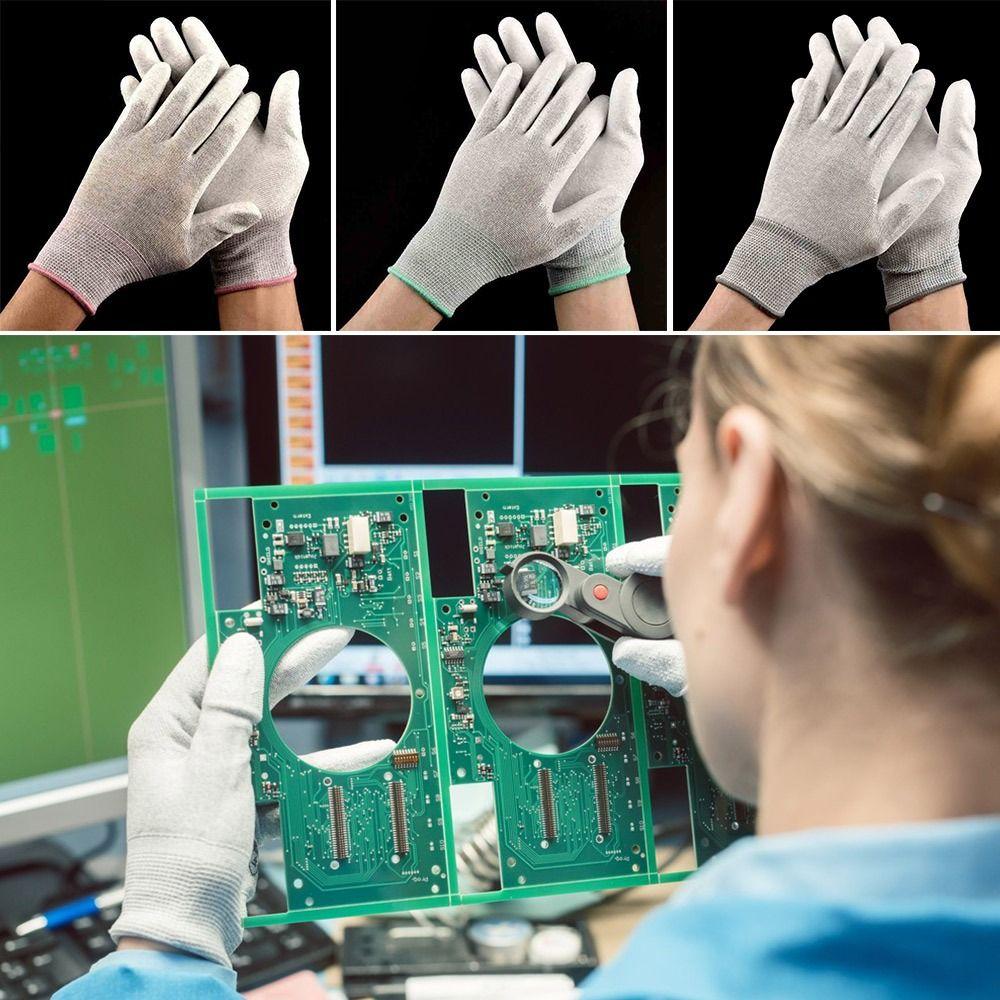 Белые антистатические перчатки, нейлоновые и углеродные защитные рабочие перчатки, рабочие перчатки для инструментов, электронные