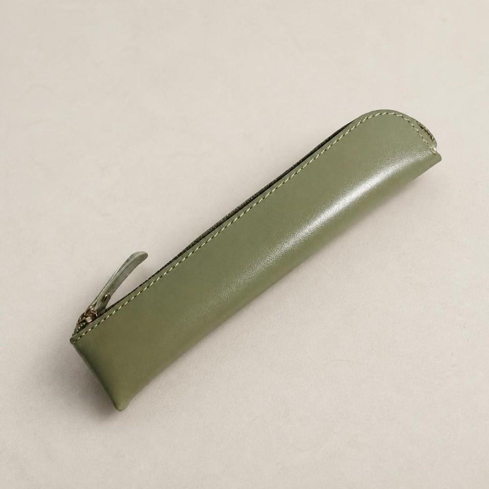 Solid Color Student Stationery Box Leather Pencil Organizer Case PU Pencil Case School Supplies