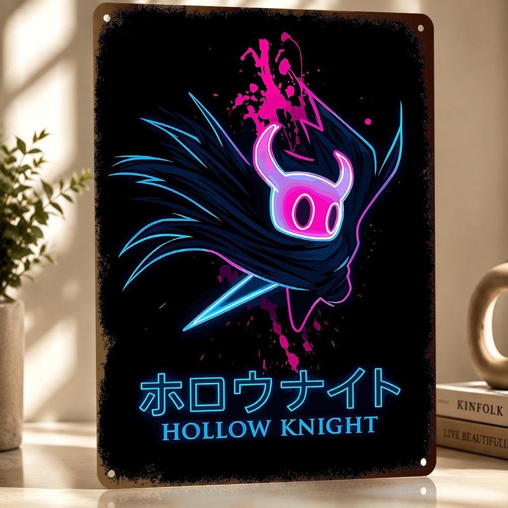 Hollow Knight Neon Art Metal Poster Perfect Gift for Fans Lovers Personalized Wall Art Metal Sign for Modern Home Decoration
