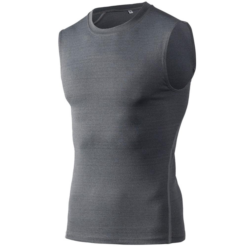 Мужская спортивная футболка без рукавов для бега, баскетбольный компрессионный тренировочный жилет, майка для фитнеса, базовый слой, футболка, спортивная одежда, быстросохнущая