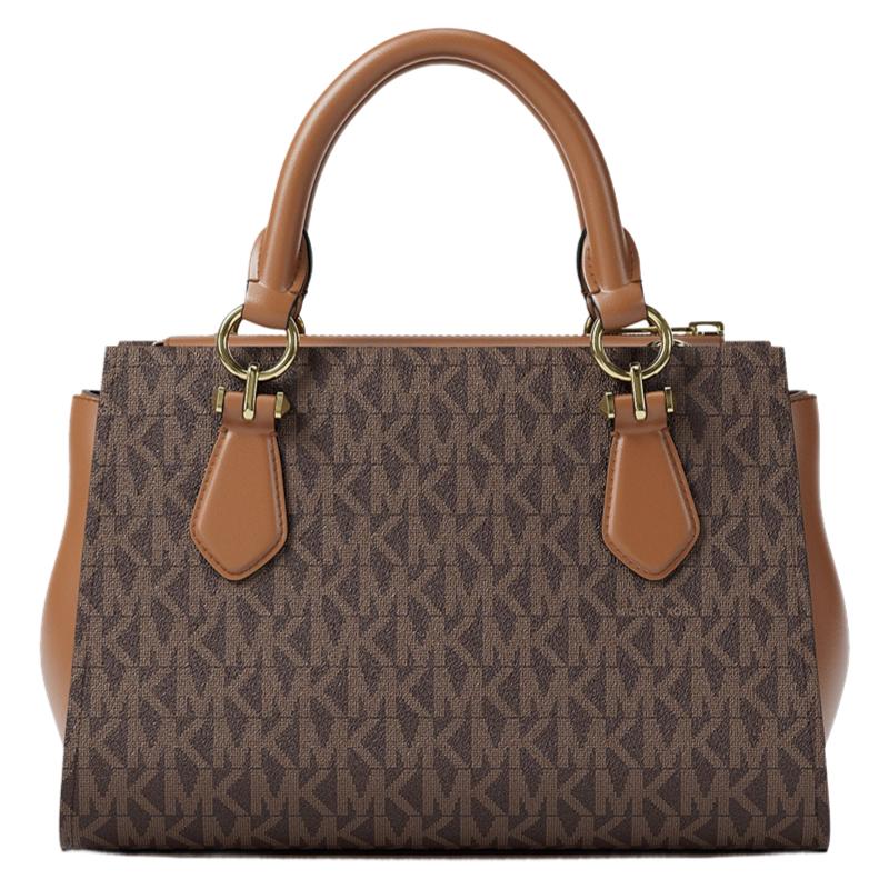 MICHAEL KORS Marilyn Canvas Handbag Small Womens Brown 35F5G6AM1B-BROWN