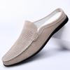 Модные Классические Дышащие Полуботинки мужские Перфорированные Натуральная Кожа Полушлепанцы Нескользящие Мюли Повседневные Уличные Мокасины балетки hombre