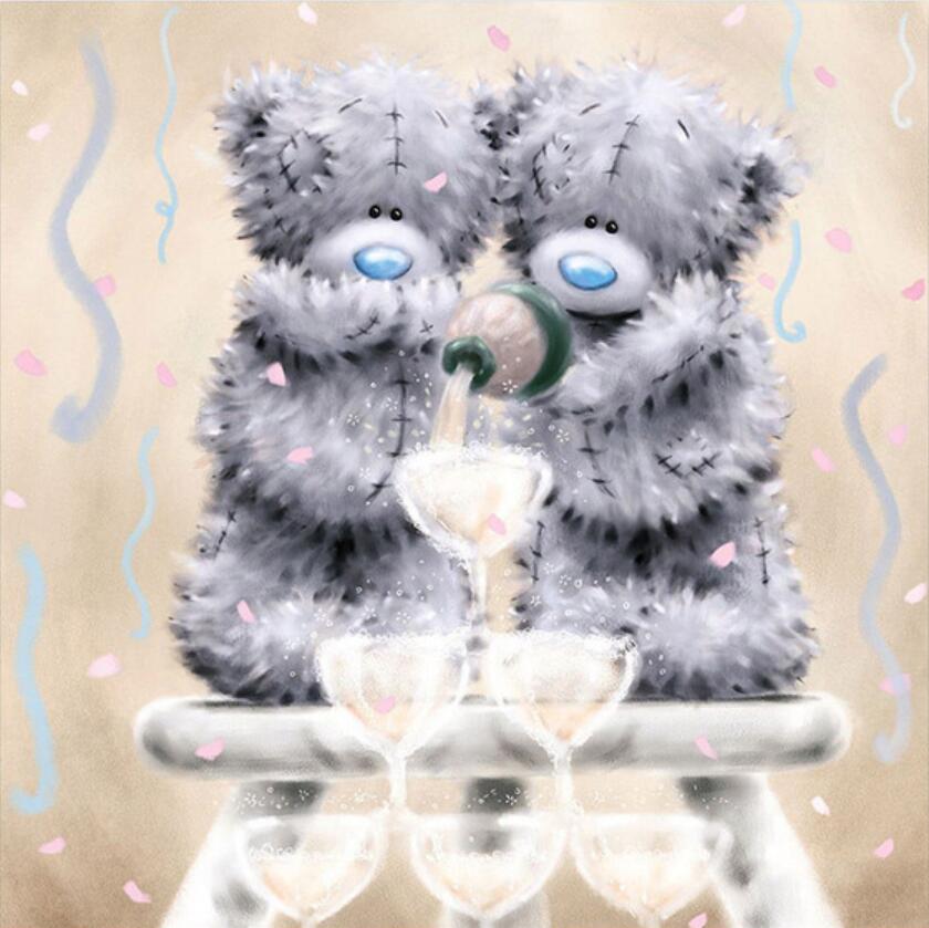 5D алмазная живопись плюшевый мишка полный алмаз животное круглый алмаз мозаика узор украшение дома Diy ручной работы