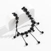 Water Droplet Shaped Lace Black Lace Pendant Choker Black Lace Chain Jewelry  Girls Gifts