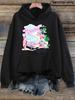 Women'S Hoodie "Hawaii Aloha Party" Watercolor Beach Print Casual Pullover