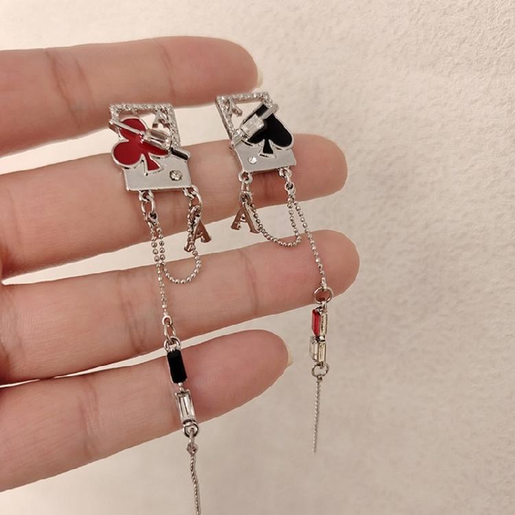 Трендовые длинные серьги с кисточками и игральными картами, серьги с милым характером, аксессуары, модная бижутерия для женщин и девушек
