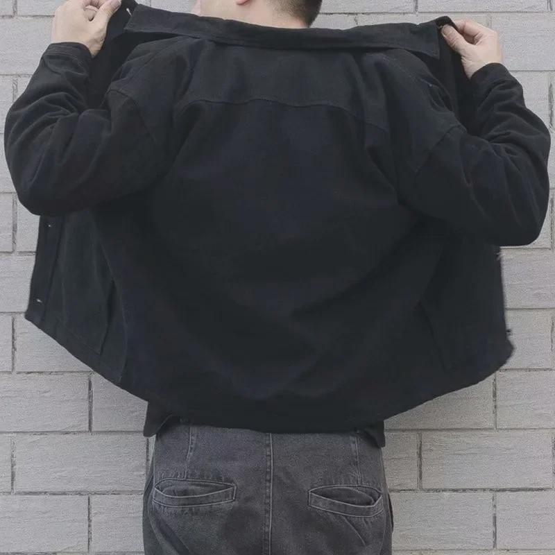 Мужская джинсовая куртка большого размера в стиле ретро — повседневная, прочная, износостойкая рабочая одежда на весну/осень