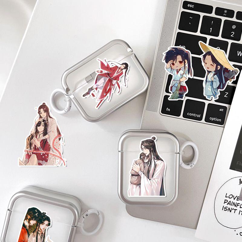 100 шт. наклеек с изображением Говарда Вана и Хуа Чэна из аниме «Благословение небесного чиновника» для самостоятельного изготовления чехлов для мобильных телефонов и украшения рукописного журнала