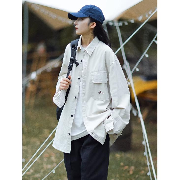 2024 Letter Long Sleeve Shirt Japanese Hong Kong Style Ins Loose Shirt Boys Summer Trendy Versatile Casual Coat