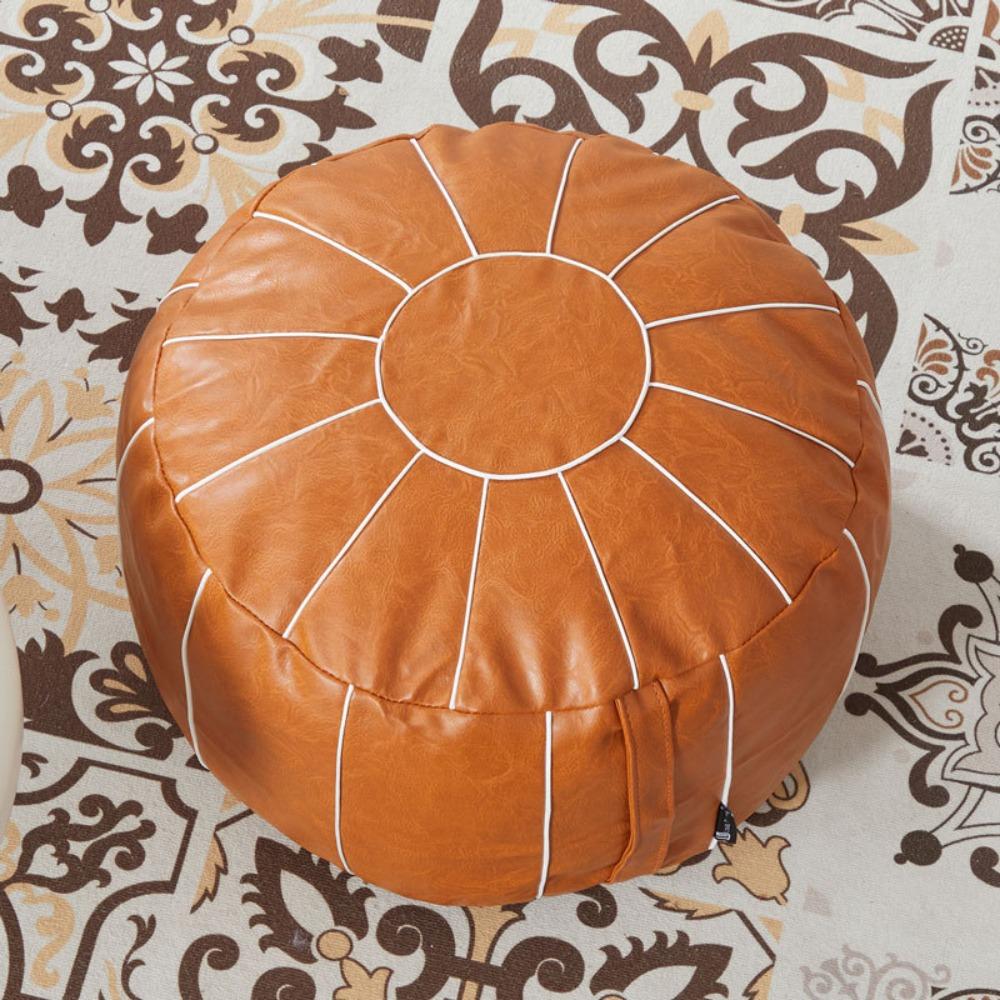 Pumpkin Shaped Footstool Seat Bag Unstuffed Pouf Cushion Cover Clothing Storage Bags Footrest