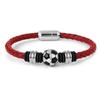 European and American Men's Bracelets, Leather Rope Bracelets, World Cup Football Magnet Buckle Woven Leather Bracelets