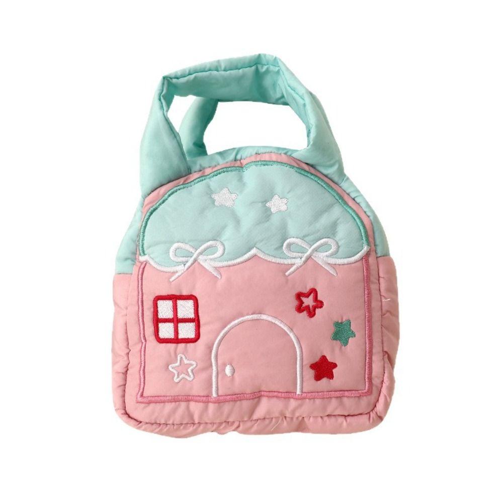 High Quality House Pattern Handbag Portable Multifunctional Embroidery Bag Large Capacity Cosmetics Storage Bag