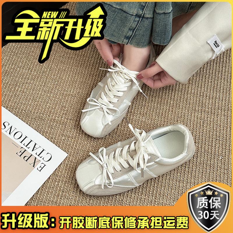 Ретро мода бант розовые кроссовки 2025 весна новые ремни повседневные туфли Форрест Гамп немецкие кроссовки женская обувь