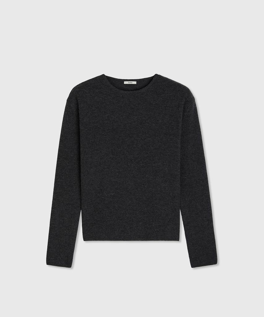 TAILLE Antoni Wool Rib Knit Top Charcoal