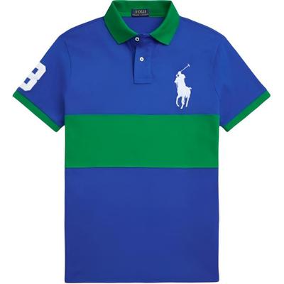 Polo Ss25 Поло с широкой полоской и принтом логотипа, хлопок, с коротким рукавом, мужские топы 710861148-002