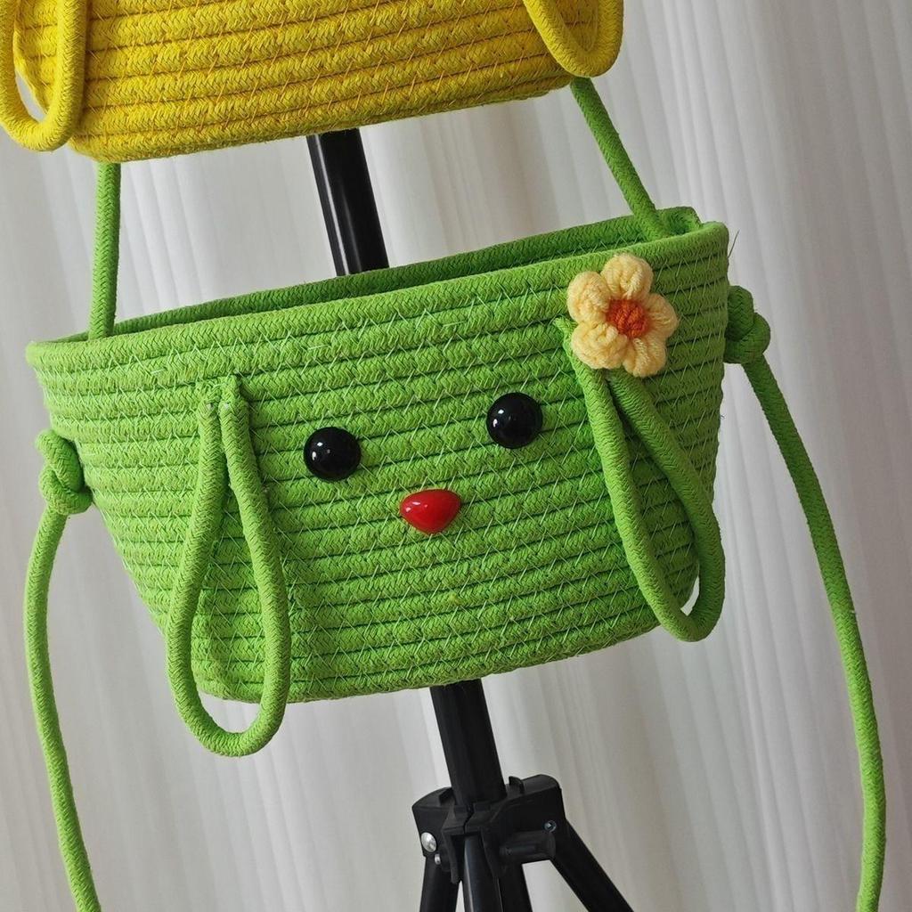 Cotton Thread Wall Hanging Basket for Dormitory Storage