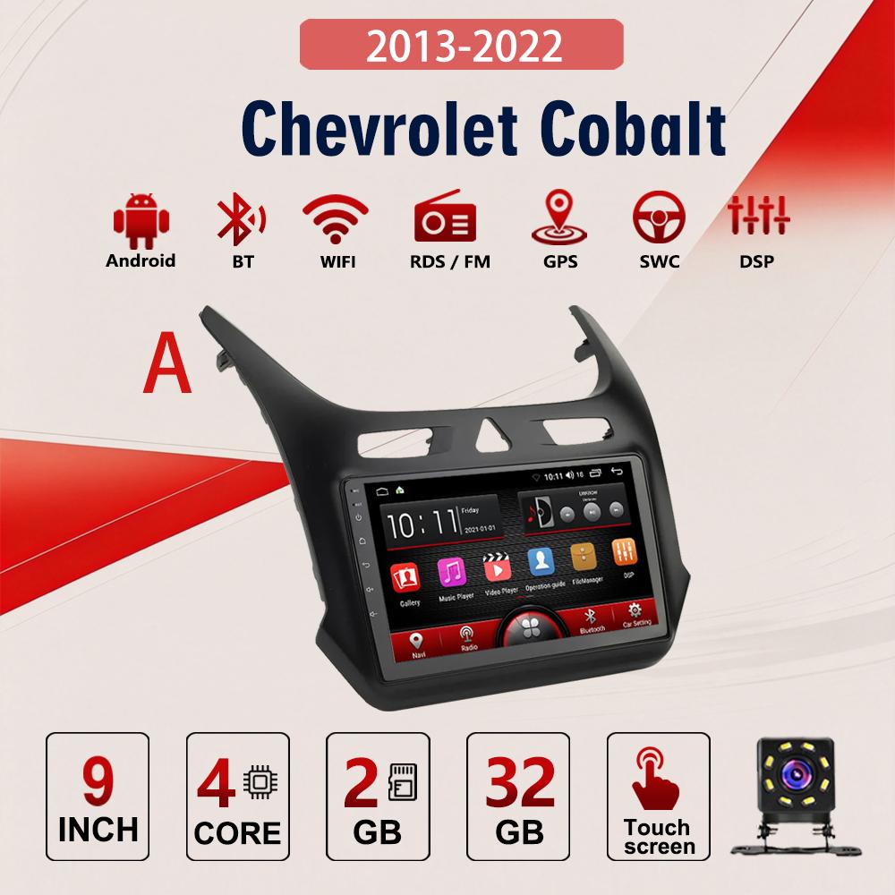 2DIN Android Автомобильная магнитола Car-Play, Chevrolet Cobalt 2013-2022, Мультимедийный плеер, Головное устройство, Стерео, GPS-навигация, BT, WIFI, 2+32 ГБ