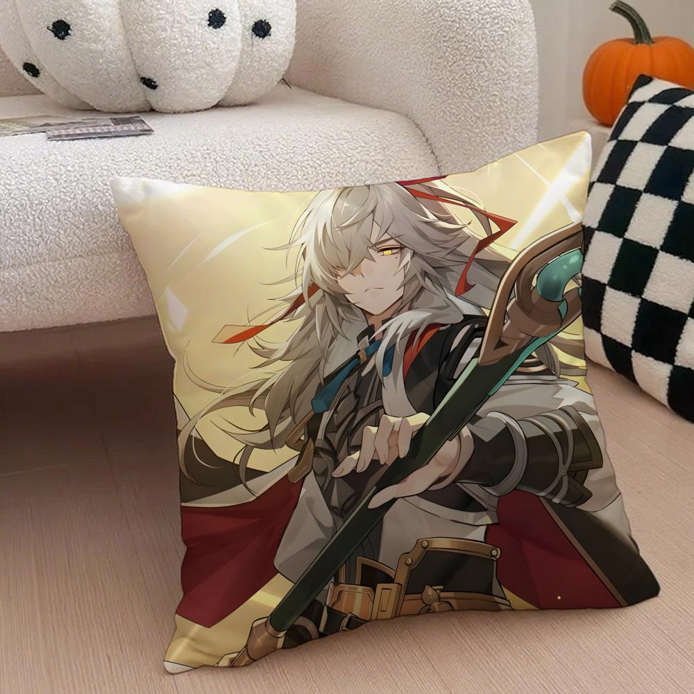 JJing Yuan Star Rail Hit Game Character Cushion Cover Throw Pillow Cover Hidden Button Durable Polyester Chair Cushion